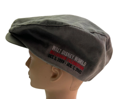 VTG Walt Disney World Millennium Celebration L Cabbie Hat Newsboy Cap Roots 2000-image