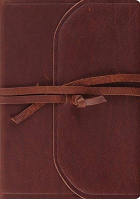 ESV Journaling Bible, Interleaved Edition (Brown Natural Leather, Flap with Stra-image