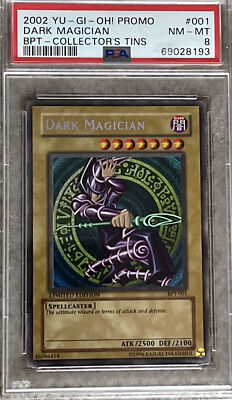 2002 YU-GI -OH! PROMO DARK MAGICIAN #001 PSA NM-MT 8 BPT COLLECTOR’S TIN-image