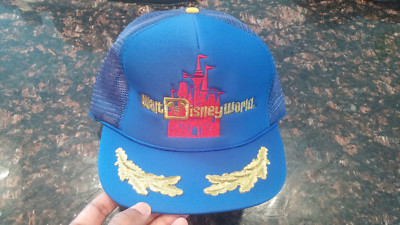 Walt Disney World Royal Blue Red Gold Mesh Snapback Trucker Hat Cap OSFM NWT-image