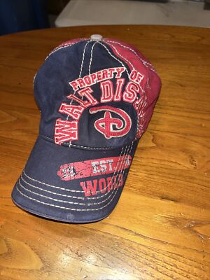 Property of Walt Disney World Hat Blue Red Strapback Baseball Cap Mickey Mouse-image
