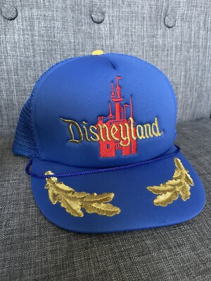 Vintage Walt Disney World Hat Adult 80s Mesh Snapback Trucker Cap Gold Leaf OSFM-image