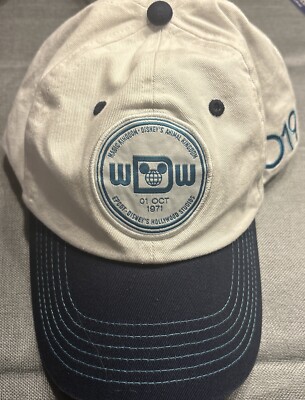 2019 Walt Disney World Claspback Cap White Blue Parks Collection 01 Oct 1971 EUC-image