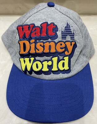 Disney Hat Adult Retro Walt Disney World Logo Embroidered Gray Cap Snapback-image