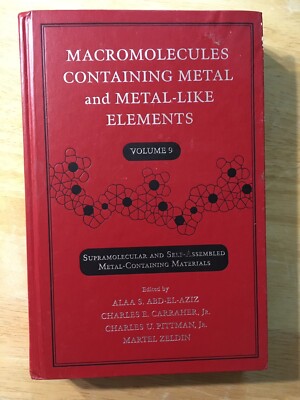 MACROMOLECULES CONTAINING METAL vol 9 Chemistry by Carraher, Pittman, Zeldin HC-image