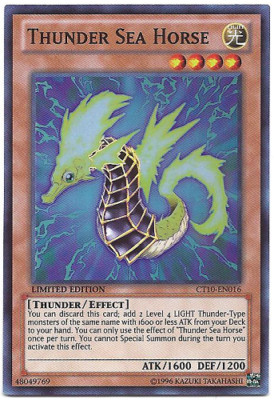 3 x Thunder Sea Horse - CT10-EN016 - Super Rare - Limited Edition Near Mint, Eng-image