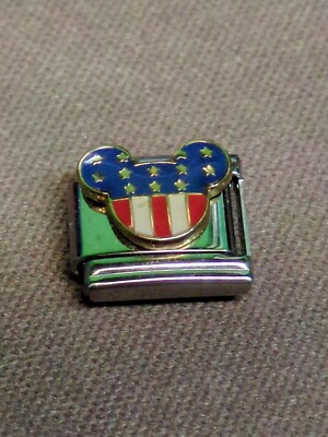 stars and Stripes American flag Mickey mouse Italian charm Walt Disney world NOS-image