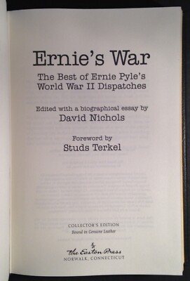 Ernie's War by Ernie Pyle, Easton Press, Classic Journalism of World War II-image