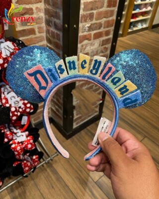 Happiest Place Disneyland Marquee Sign Headband Disney Parks Ears Limited NWT-image