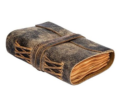 Vintage Journal - Leather Bound Journal - 7 inches X 5 inches Cappuccino Brown-image