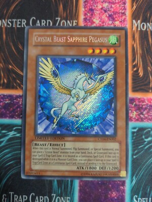 Yu-Gi-Oh! Crystal Beast Sapphire Pegasus CT04-EN002 Limited Secret Rare NM-image
