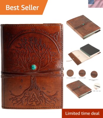 Vintage 8x6 Leather Bound Journal with Lined Pages - Perfect Gift for Artists-image