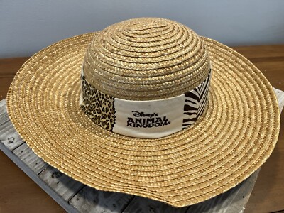 VTG Women’s Walt Disney World Animal Kingdom Sun Hat Safari Animal Straw Woven-image