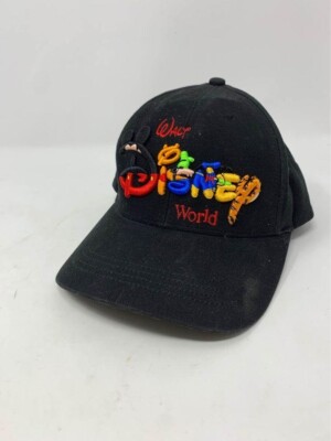 Vintage Walt Disney World Black Embroidered Snapback Baseball Cap Hat-image
