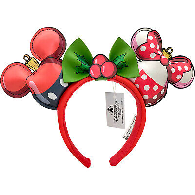 DisneyParks Christmas Loungefly Ornament Ears Minnie Mouse Bow Headband Ears-image