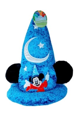 Walt Disney World Mickey Mouse Fantasia Hat With Ears Wizard Blue Plush Stars-image