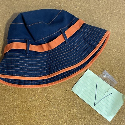 Walt Disney World Pin Collector Hat Bucket Youth Vintage Blue Orange-image