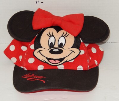 Walt Disney World Exclusive Minnie Mouse Ears Souvenir Hat Cap Red Black-image