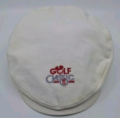 Vintage Disney Golf Classic White Corduroy Newsboy Hat Golf Cabbie Made in USA-image