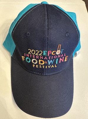 NWT WDW Epcot Food&Wine Festival 2022 Adjustable Ball Cap Hat Teal-image