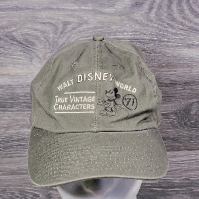 Walt Disney World True Vintage Characters 71 Strapback Hat Cap Mickey Mouse Gray-image
