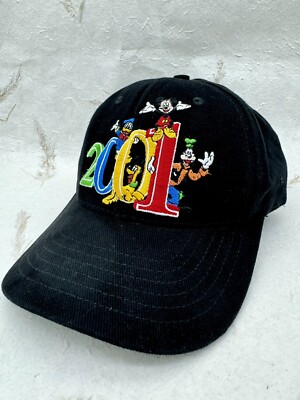 VTG Walt Disney World Millennium 2001 Strapback Baseball Cap Mickey Mouse NICE!-image