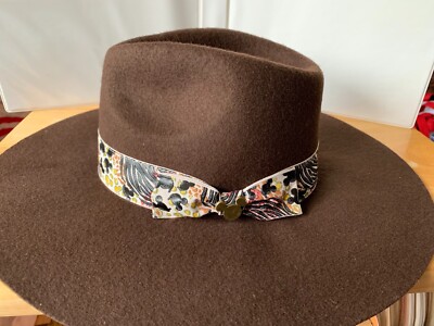 NWT Women's Disney Parks Brown Felted Wool Wide Brim Resort Hat w/Safari Ribbon-image