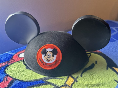 Vintage Walt Disney World Mickey Mouse Ears Felt Hat, Adult Size With Tag-image