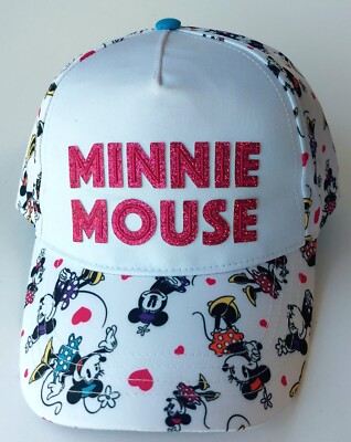 Disney Parks WDW Minnie Mouse Youth Glitter Hearts Hat Snapback New with Tags-image