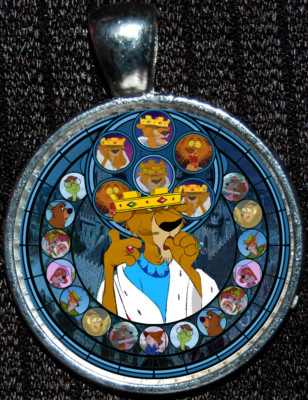 Robin Hood Prince John Bad Guy Evil Villain WDW Disney Silver Pendant Necklace-image