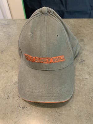 Walt Disney World Adult Gray Baseball Hat Adjustable Orange Logo-image