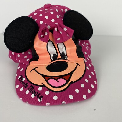 Disney Minnie Mouse Polka Dot Snapback Hat Cap Pink Black Gift Youth Kids Girls-image