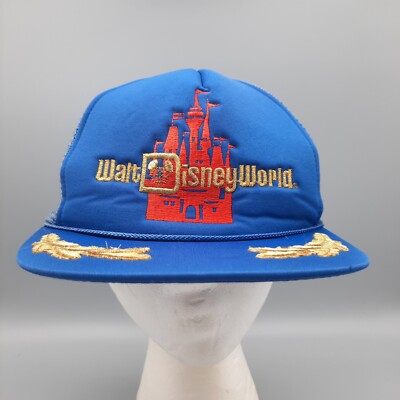 Vintage 80s WALT DISNEY WORLD Snapback Trucker Hat Cap-image