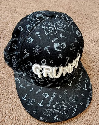 GRUMPY Black White Flat Bill Adult Hat Cap Walt Disney World Disneyland Resort-image