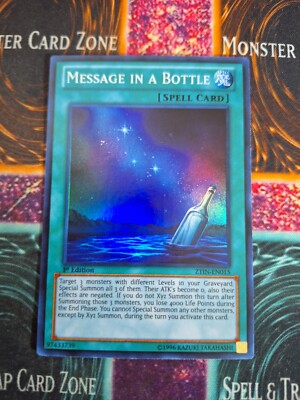 Yu-Gi-Oh! Message in a Bottle ZTIN-EN015 Super Rare 1st Edition Near Mint-image