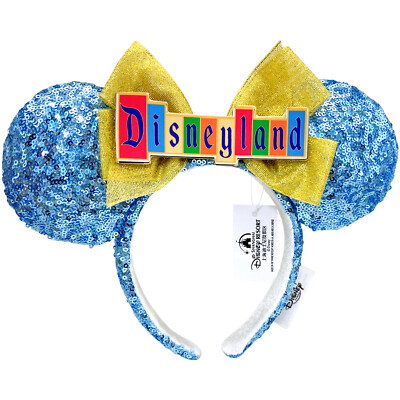 2024 Disneyland Marquee Sign Disney Parks Headband Mickey Minnie Ears New-image