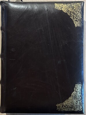 LEATHER BOUND A5 Journal As New Unlined paper, beautiful gold detailing blank-image