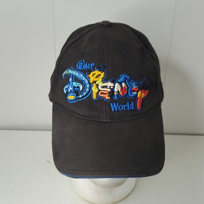 WALT DISNEY WORLD Hat Characters Embroidered Font DISNEY LOGO Baseball Cap Black-image