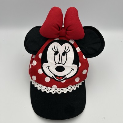 Disney Parks Minnie Mouse Toddler Snapback Red Black Bow Ears Polka Dot Hat Cap-image