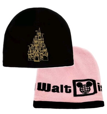 Disney Parks Walt Disney World Reversible Beanie Winter Hat Fleece Knit Adult-image