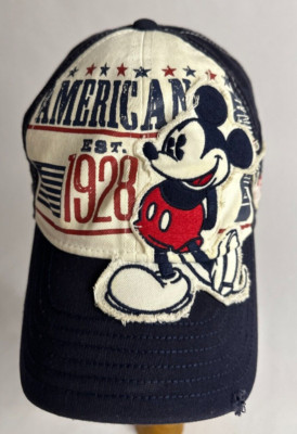 Walt Disney World Parks Vintage Est. 1928 Mickey Mouse Adult Cap Hat Distressed-image