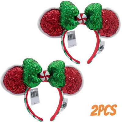 Disney-Parks Peppermint Candy Cane Ears 2020 Rare Edition Christmas Headband 2Pc-image