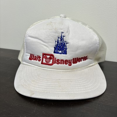 Vintage Walt Disney World Mesh Trucker Snapback Hat White-image