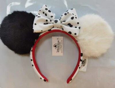 Disney Parks Cruella Minnie Ears Halloween Headband HongKong Disneyland 2024-image