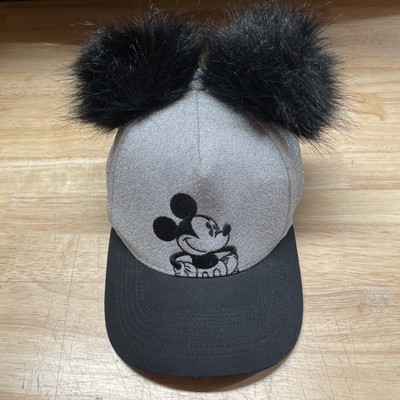 Disney Parks Mickey Mouse Pompom Hat Sparkly Silver Unisex One Size Baseball Cap-image