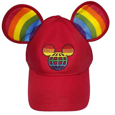 NWT WDW Adult Mickey Mouse Club Pride Rainbow Embroidered Baseball Cap MSRP $28-image