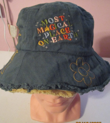 New Disney Parks WDW 1971 Reversible Bucket Hat Adult One Size Green Or Tan-image
