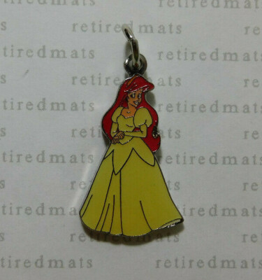 '02 Disney World Little Mermaid BRIDE ARIEL WEDDING DRESS Necklace Pendant Charm-image