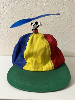 Rare Mickey Mouse Walt Disney World Pinwheel Hat Vintage 100% Cotton-image
