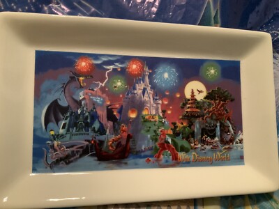 Disney Parks Walt Disney World Ceramic Trinket Tray VanityDish NEW Retired-image